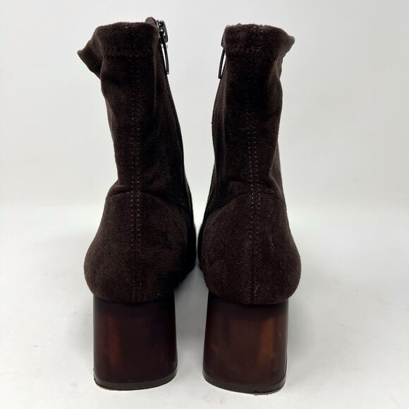 Silent D Anthropologie Maretolp Heeled Ankle Boots Booties Brown Suede EU 37 6.5 - Picture 9 of 13